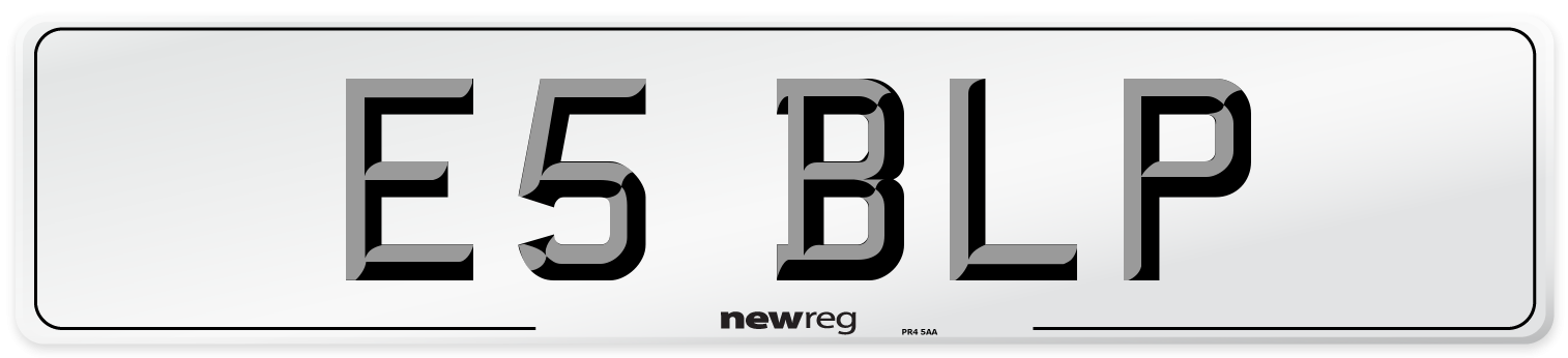 E5 BLP Number Plate from New Reg